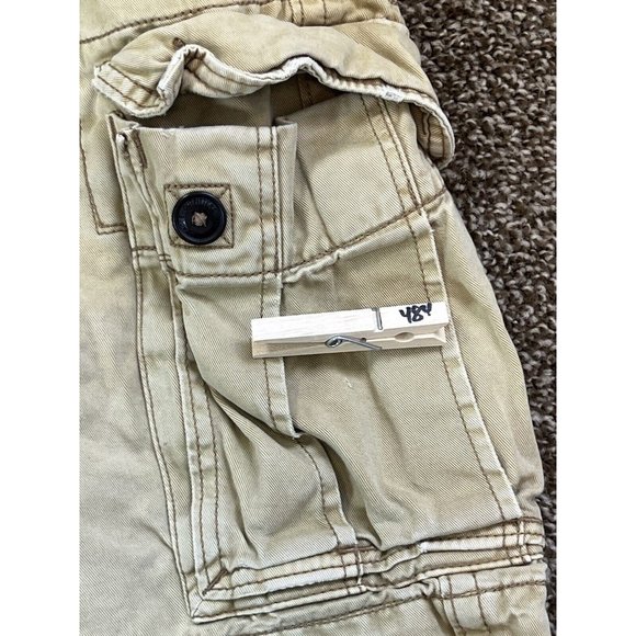 Vintage American Eagle Y2K AE Cargo Shorts Mens 32‎ Beige Khaki Distressed - Picture 2 of 7